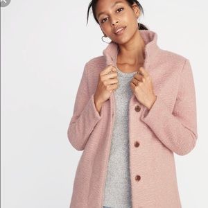 Light Blush mock neck Boucle winter coat NWOT